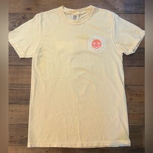 COMFORT COLORS  Light Butter Yellow Short Sleeve Tee with Stop Worrying graphic